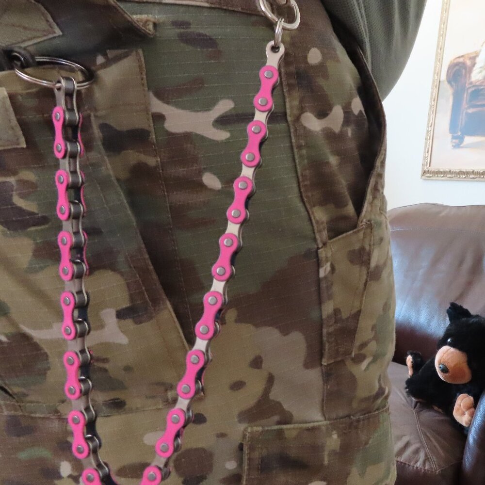 PINK Wallet Chain Stainless Steel Biker Chain Trucker Punk Silver HD 24" LBGT